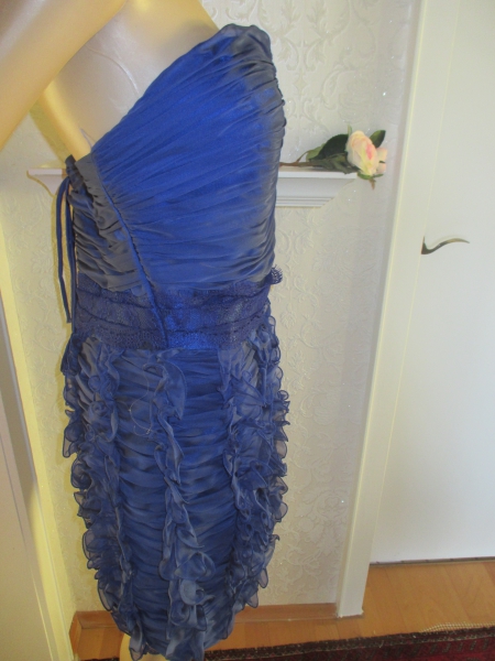 NEU mit ETIKETT * Sexy * Abend * Ausgeh * Ball * Cocktail * Seiden Chiffon * Volant * Bustier * Kleid 