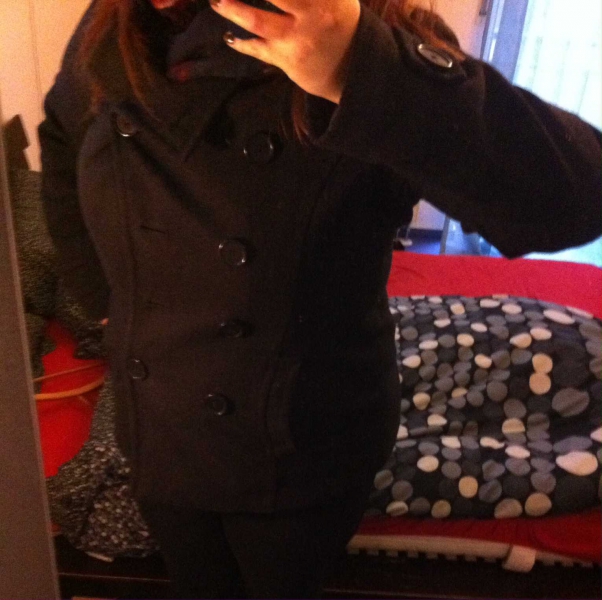 Wintermantel Gr. 44 schwarz dunkelgrau H&M