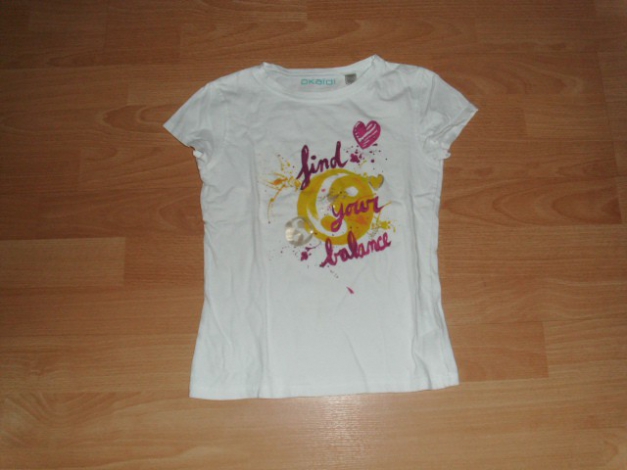T-Shirt von Okaidi, weiß mit Motiv, Gr. 122