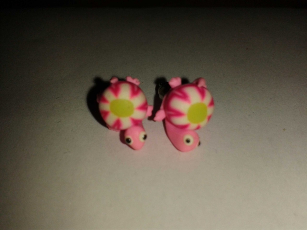 Pink / Grüne Schildkröten Ohrringe