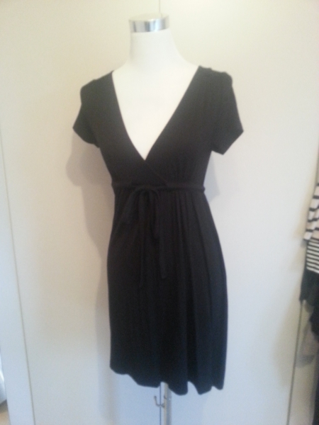 Edles H&M Viskose Kleid Wickel XS S 34 Schwarz