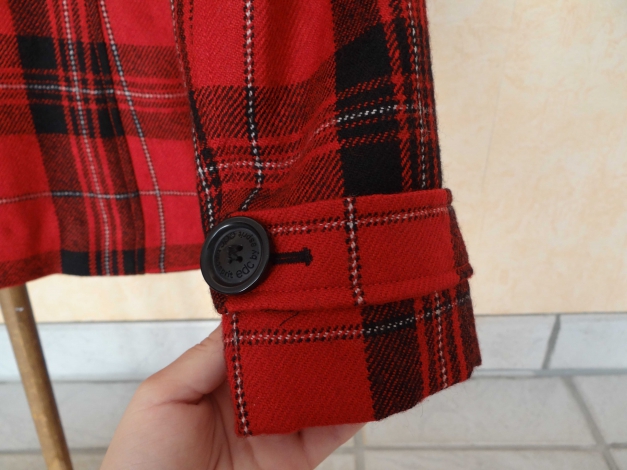 Süße rotkarierte Übergangs-/Winterjacke 