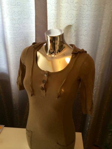 Basic Sweatshirt Longshirt Longsleeve in khaki