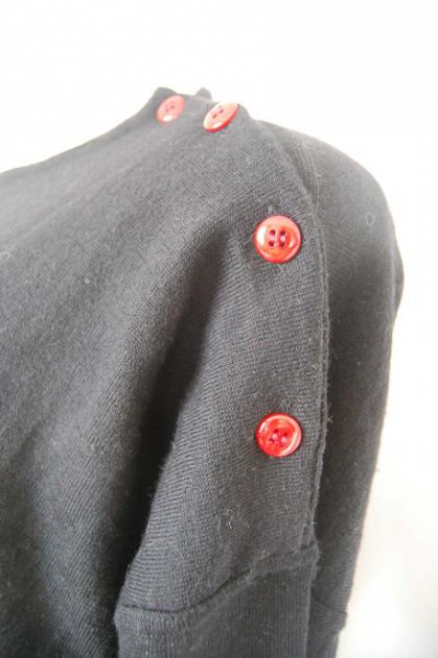 Di Bari  Wollkleid  Kleid  mit roten Knöpfen Trendi