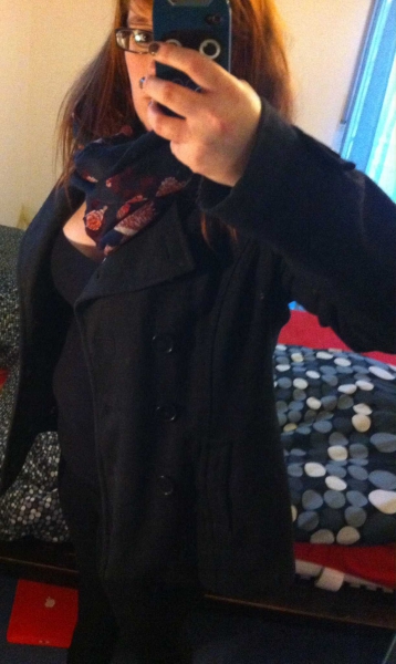 Wintermantel Gr. 44 schwarz dunkelgrau H&M