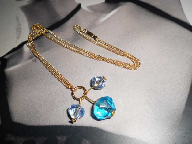 vintage Kette mit Blauen Steinen