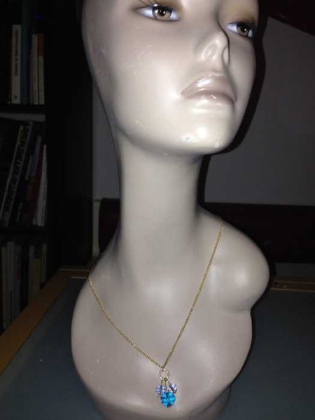 vintage Kette mit Blauen Steinen