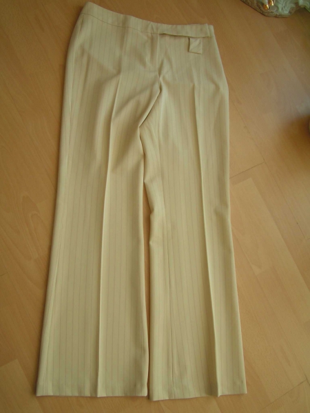 chice Stoffhose Zero Nadelstreifenhose Stretch Hose 40 Beige Neu