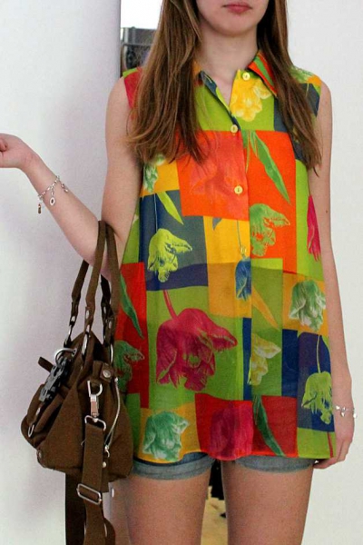 Bluse, Blumen, Chiffon, Blogger