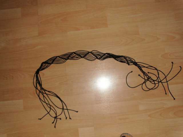  Flechtgürtel schwarz, zum Binden 