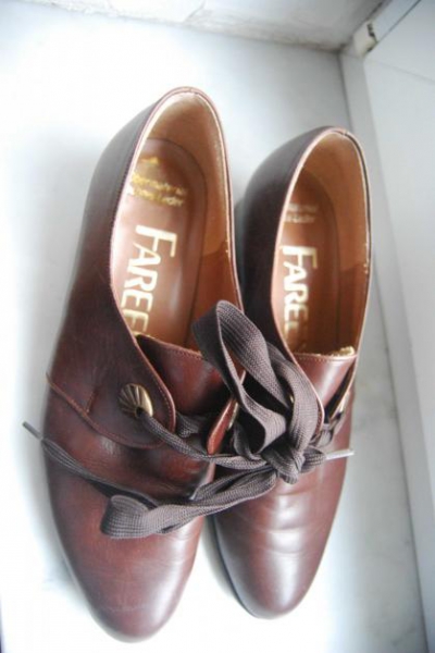 Vintage  Leder Schnürschuhe Schuhe Trendi