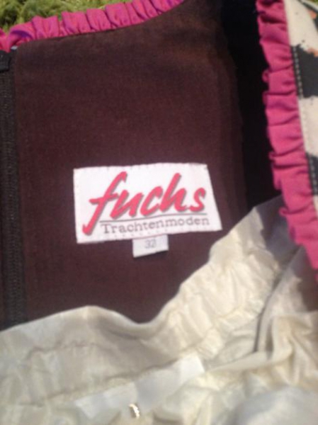 Mini-Dirndl Leoparden-Muster in Gr. 32 pink/beige