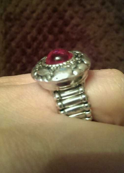 Ring flexibel silber pink