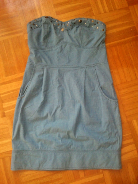 Jeanskleid trägerlos