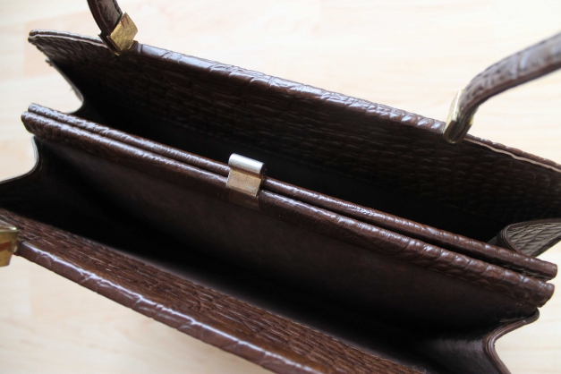 Kroko Leder Tasche Vintage TOP erhalten