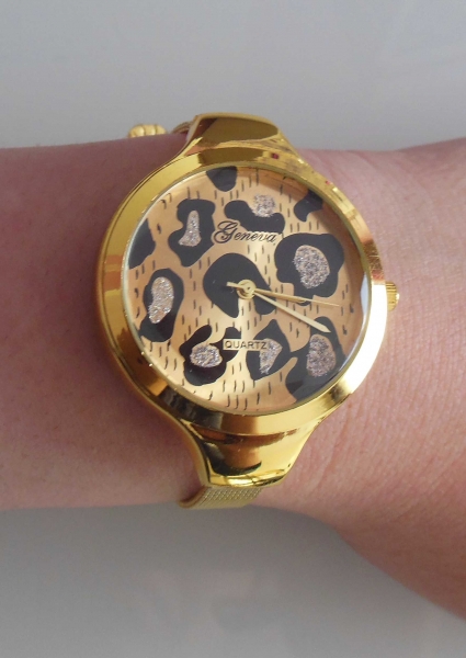 uhr gold leo animal print geneva