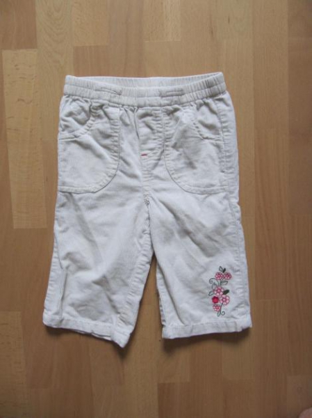 Kordhose mit Blümchenstickerei 12 Monate