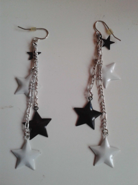 Schwarz / weiße Ohrringe, 60er