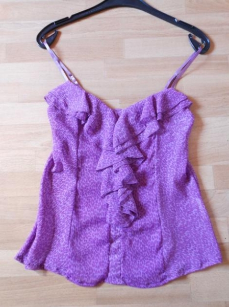 Spaghetti Top Lila-Gepardmuster
