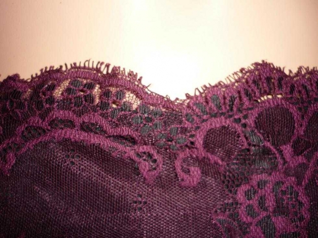 Spitzen Top * S 36 38 * Auberginefarben