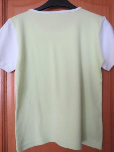 T-Shirt,Kurzarm,grün-weiß