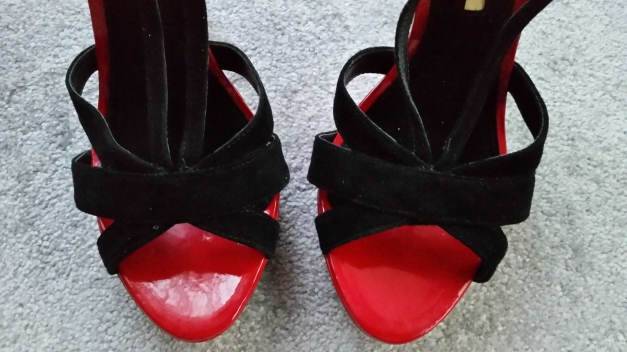  Buffalo Highheels schwarz/rot