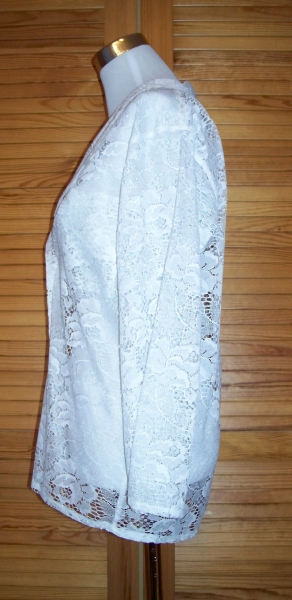 VINTAGE// Weiße Spitzenbluse/ weißer Spitzenblazer (Boho) NEU