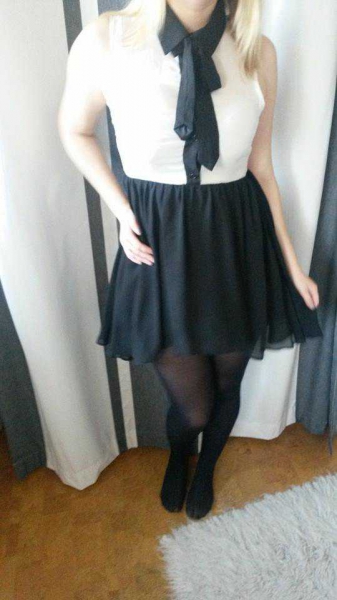 Kleid Schwarz Weiß S/M