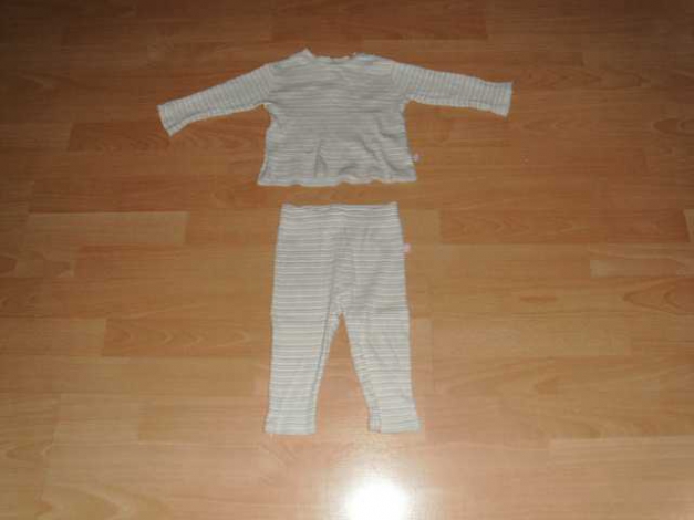 2 Teiler, Langarmshirt + Legging, geringelt, Gr. 74