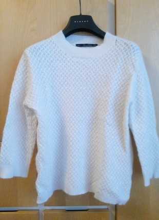 Angora Pulli ZARA Knit S 38 weiß Blogger