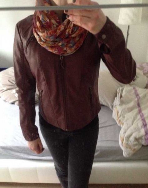 Neue Kunstlederjacke Promod Weinrot M 38 Blogger Trend