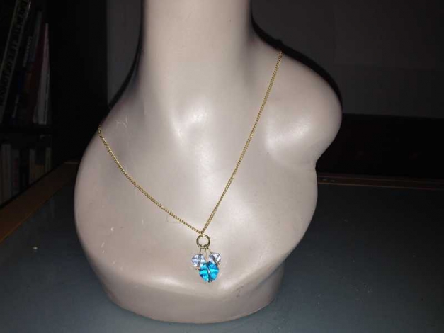 vintage Kette mit Blauen Steinen