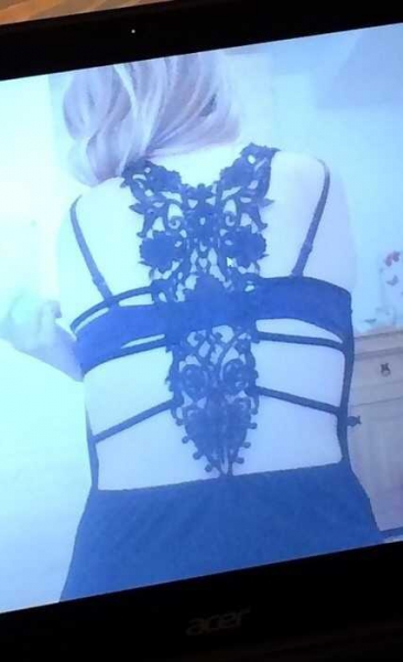 schwarzes Kleid rückenfrei Spitze