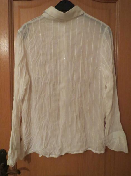 Bluse, Gr. M, weiß, mit Pailletten