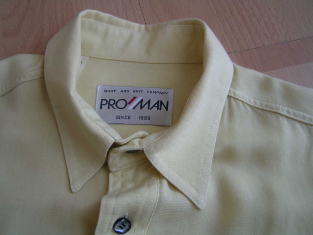 PRO MAN hochwertiges leichtes VISCOSE Herren 1/2 Arm Hemd GELB Gr. S 37/38