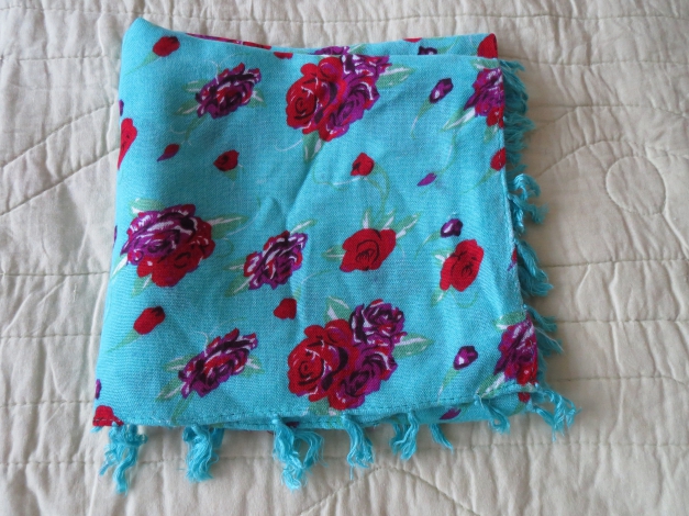 Halstuch, florale Muster, blau