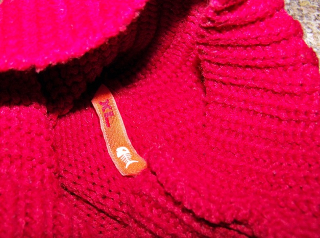 Roter Fishbone Rollkragenpulli L/XL