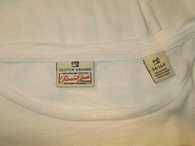 Scotch Shrunk Amsterdam Couture Langarm Shirt oversize weiß Print S / M