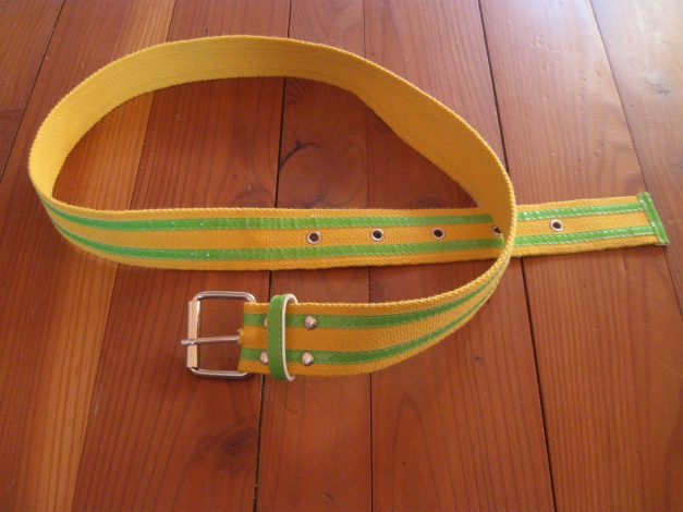 Gürtel in stylischem gelb und grün, ca. 110 cm lang, Gelb, Grün