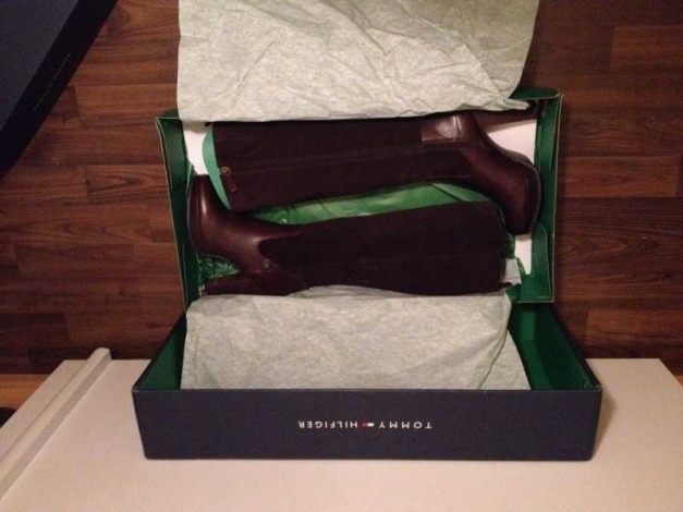 braune Tommy Hilfiger Stiefel, wildleder, leder