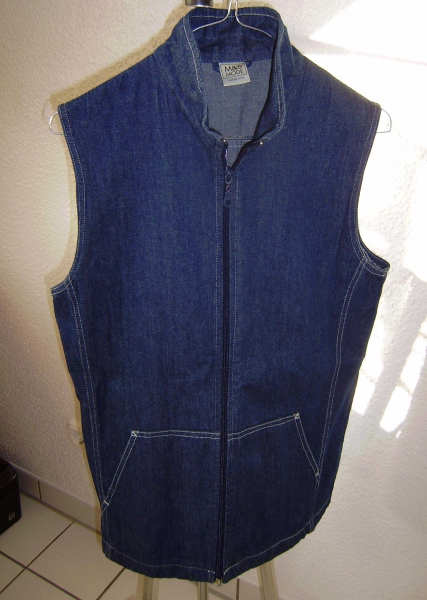 Leichte Jeans Weste blau lang Gr. 40/42