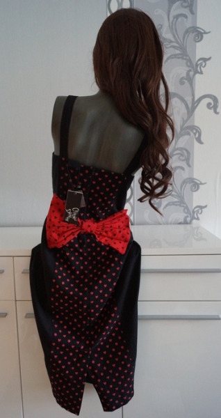 Rockabilly Rockabella Kleid Schleife Herzen Polka Dots Criminal Damage XL 42 Neu