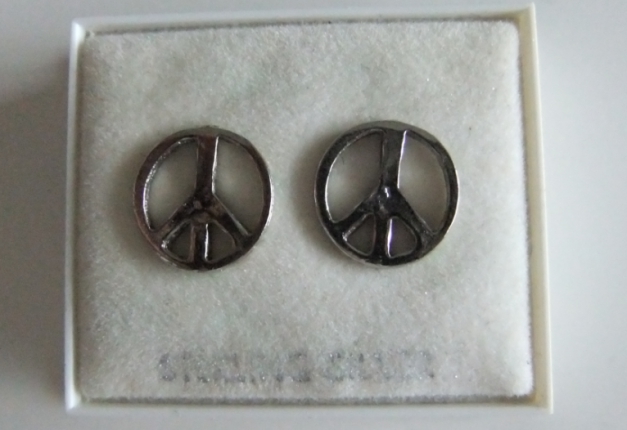 Ohrstecker Ohringe PEACE Frieden Rune Silber 