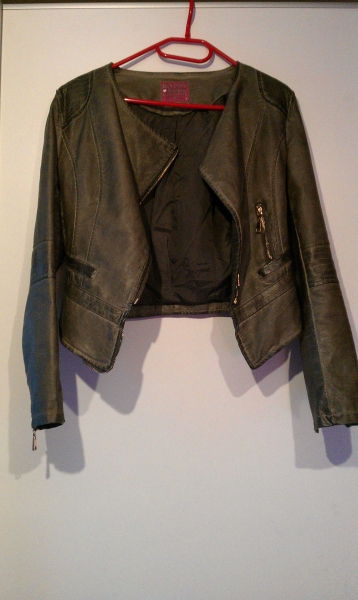 Bikerjacke Leder Iminitat S/M 36/38 grau