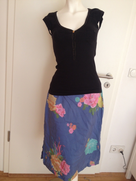 Seidenrock von H&M (Blumen, bunt, blau, rosa, gelb, orange)
