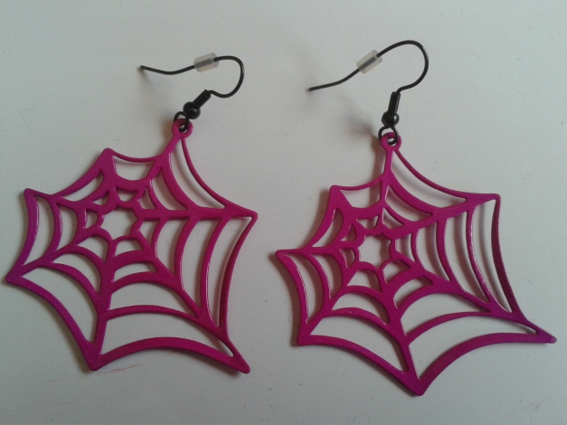 Spinnennetz Ohrringe in pink