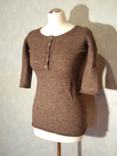 braunes Longshirt aus Wolle