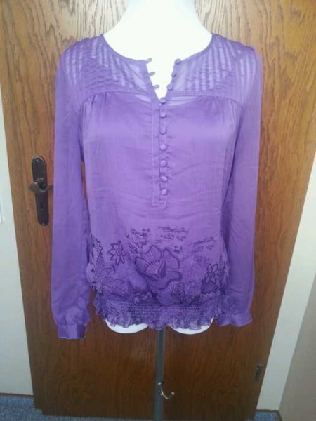 QS by s.Oliver 2in1 Bluse mit Top Gr.38 lila Hippie-Style