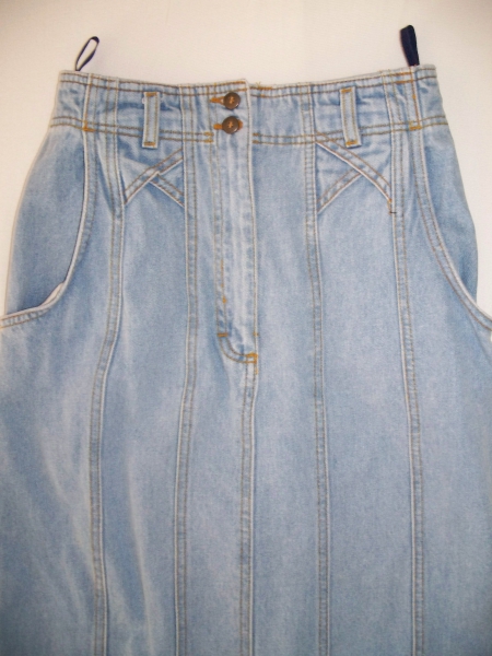 VINTAGE// Jeansrock hellblau (midi/ highwaist) von *Together*