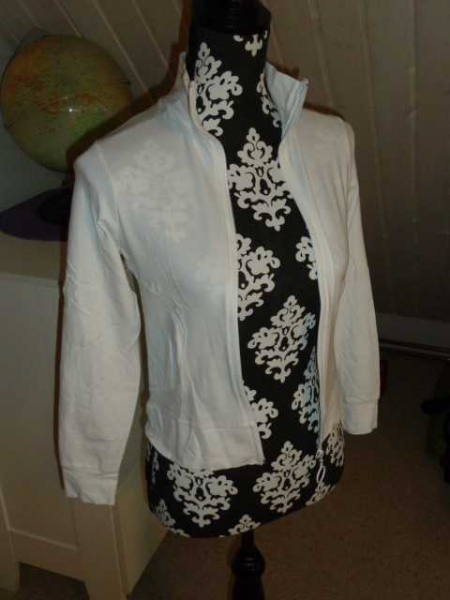 dünne Freizeitjacke / Sportjacke - weiß - Größe 32 / 34